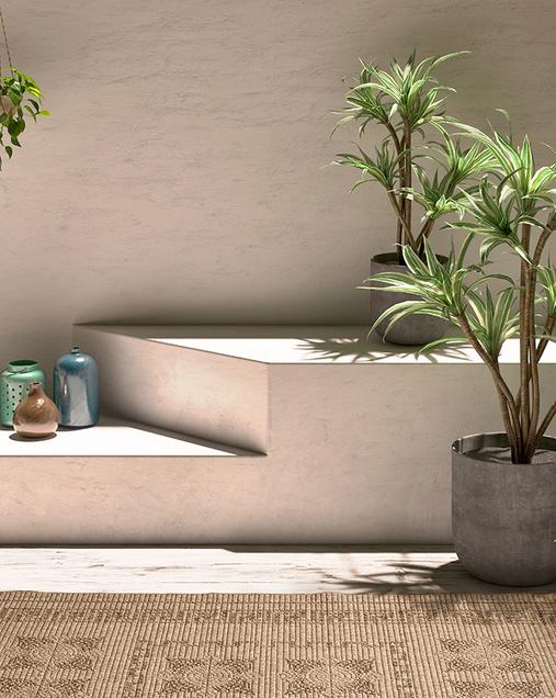 Alfombra de Exterior Efecto Yute Acra 5046 274 Natural