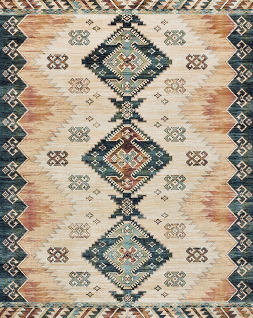 Alfombra Étnica en viscosa Antalia 249 21 Multi