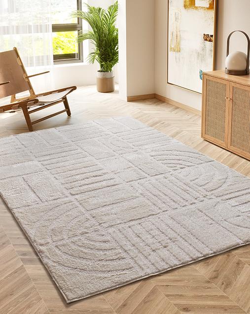Alfombra Estilo nórdico Blanche 8630 04 Blanco