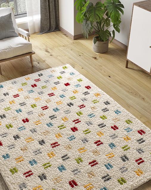 Alfombra Shaggy Estilo Geométrico Bremen 8819 21 Multi