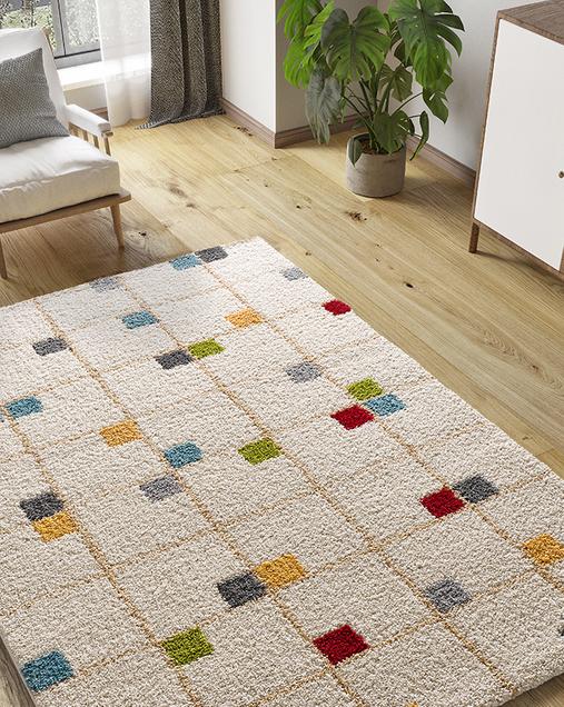 Alfombra Shaggy Estilo Geométrico Bremen 8820 21 Multi