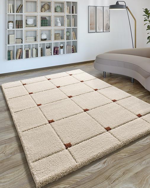 Alfombra Shaggy Estilo Geométrico Brenda 8830 05 Caldera