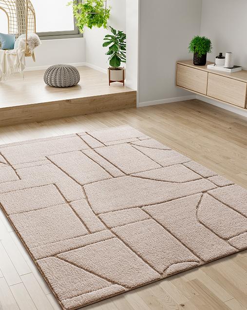 Alfombra Estilo nórdico con Relieve Diena 40406 04 Blanco