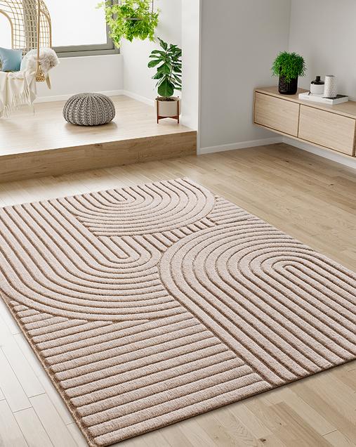 Alfombra Estilo nórdico con Relieve Diena 40424 04 Blanco