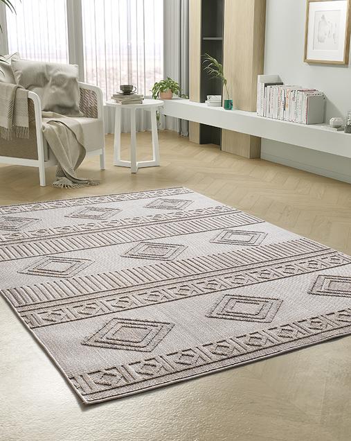 Alfombra Étnica con relieve Element 8921 02 Beige
