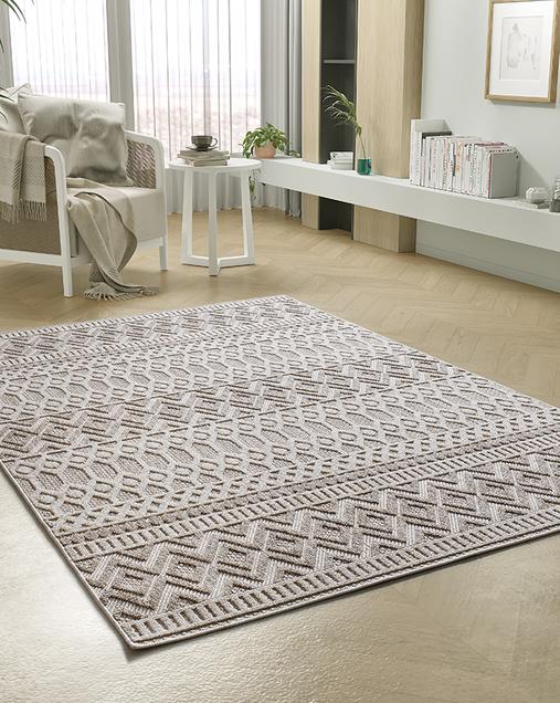 Alfombra Étnica con relieve Element 8937 02 Beige