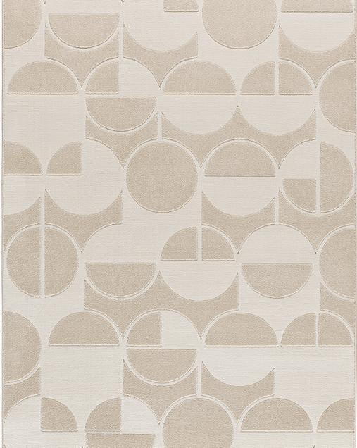 Alfombra Geométrica Con Relieve Flora 12844 04 Blanco