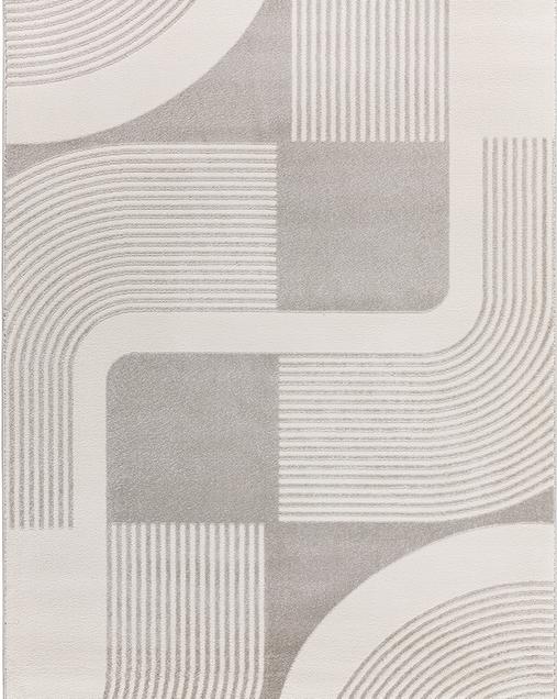 Alfombra Geométrica Con Relieve Flora 12960 19 Plata
