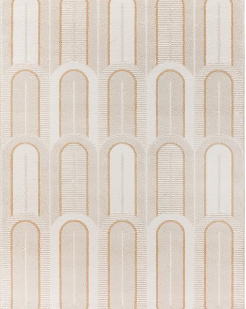 Alfombra Geométrica Con Relieve Flora 12968 04 Blanco