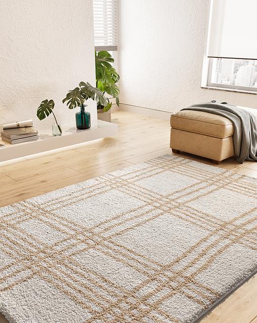 Alfombra Shaggy Estilo Geométrico Helia 8808 02 Beige