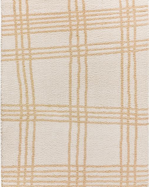 Alfombra Shaggy Estilo Geométrico Helia 8808 02 Beige