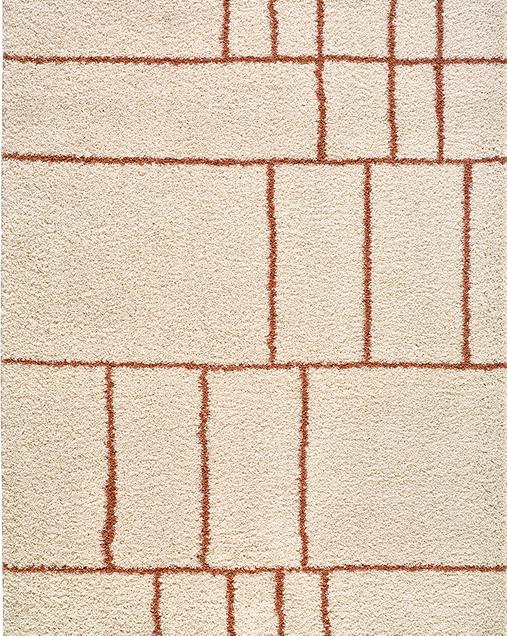 Alfombra Shaggy Estilo Geométrico Helia 8815 05 Caldera