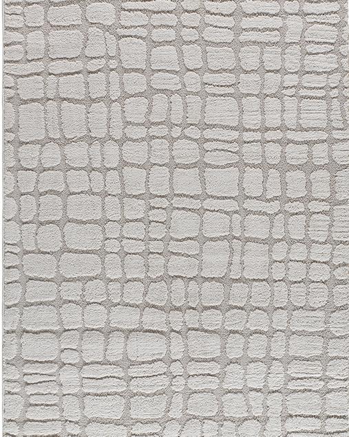 Alfombra Geométrica con relieve Juno 13 19 Plata