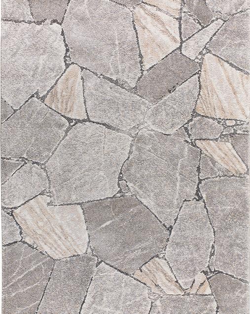 Alfombra Shaggy Efecto Mármol Kivet 9055 14 Gris