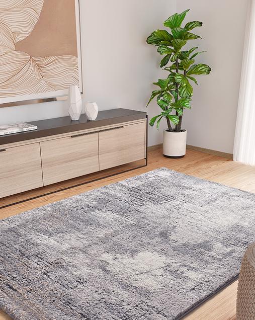 Alfombra Shaggy de Arte Abstracto Kivet 9060 14 Gris