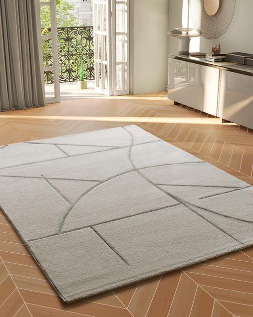 Alfombra Geométrica Lena 40315 41 Crema