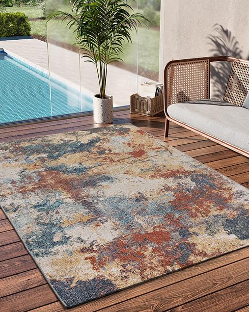 Alfombra Abstracta de Exterior-Interior Luna 54569 21 Multi