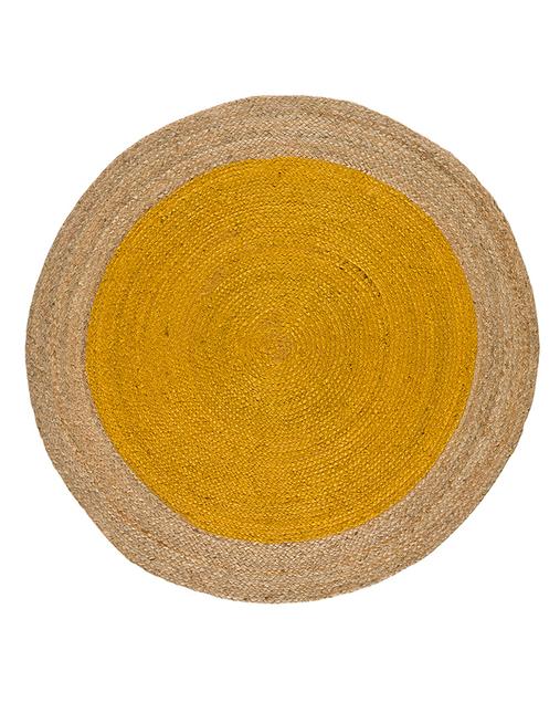 Round jute rug Mahon 396 43 Mustard