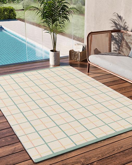 Alfombra Geométrica De Exterior-Interior  Manila 17628 21 Multi