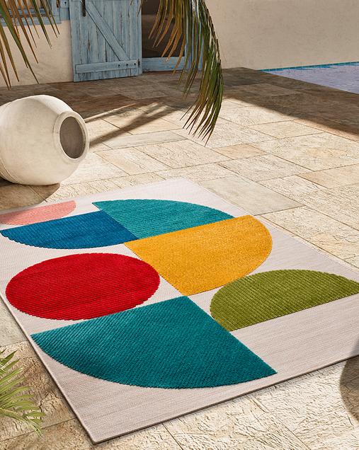 Alfombra Geométrica De Exterior-Interior  Mila 23522 21 Multi