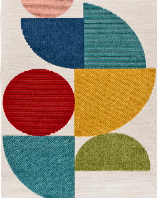 Alfombra Geométrica De Exterior-Interior  Mila 23522 21 Multi