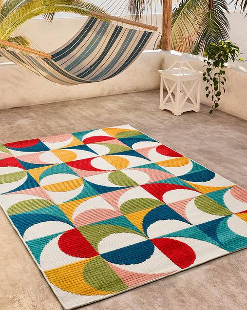Alfombra Geométrica De Exterior-Interior  Mila 23524 21 Multi
