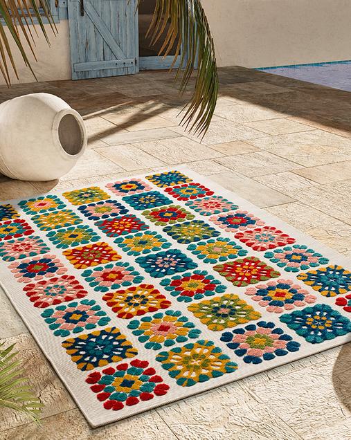 Alfombra Geométrica De Exterior-Interior  Mila 23528 21 Multi