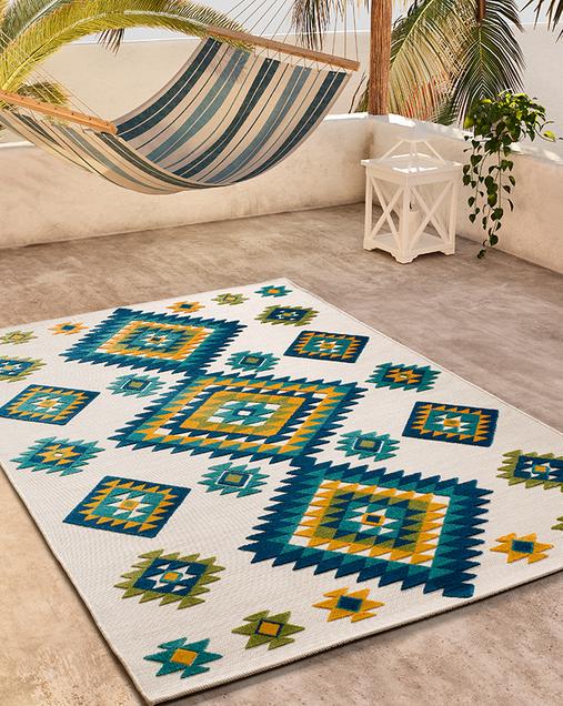 Alfombra Geométrica De Exterior-Interior  Mila 23532 21 Multi