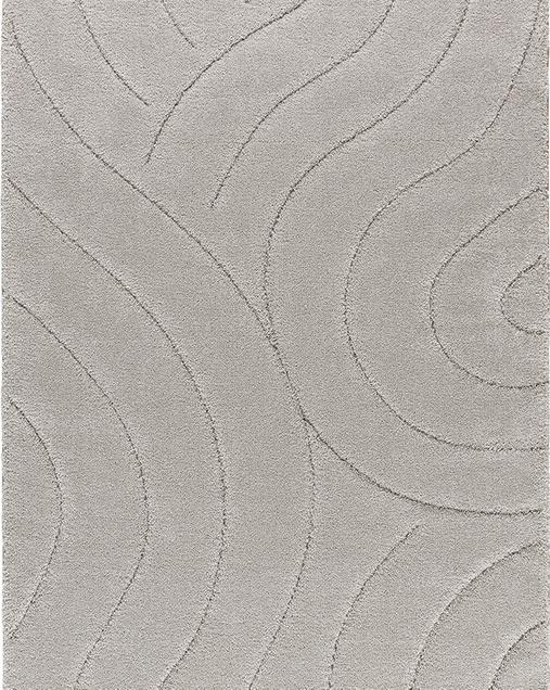Alfombra Shaggy con relieve Molier 8786 19 Plata