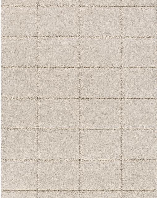 Alfombra Shaggy con relieve Molier 8787 04 Blanco