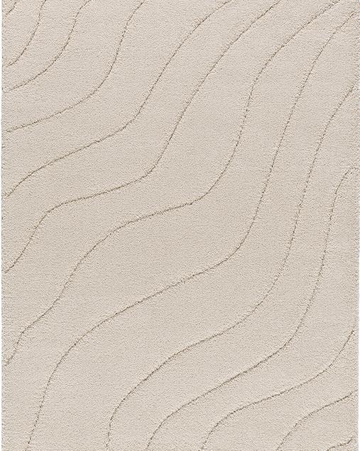 Alfombra Shaggy con relieve Molier 8789 04 Blanco