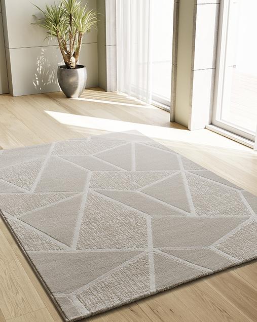 Alfombra Estilo Nórdico con relieve Sensation 12753 04 Blanco